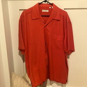 Raspberry silk Per lui per lei men's short sleeve shirt silk large